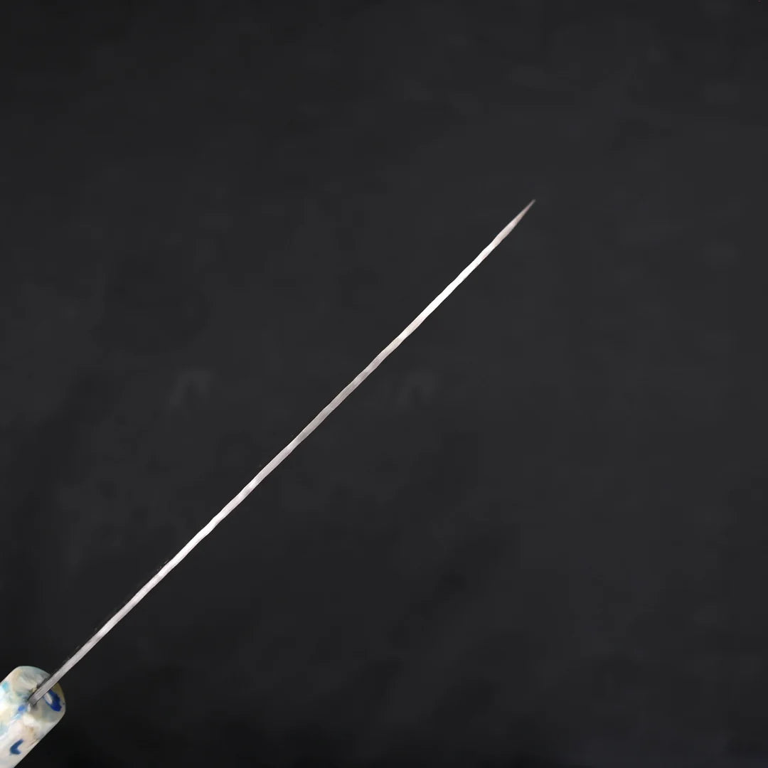 Santoku White steel #1 Stainless Clad Tsuchime Ocean White Mix Handle 165mm