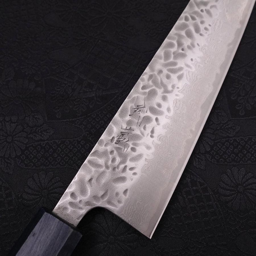 Gyuto AUS-10 Tsuchime Damast Dunkelblau Urushi Griff 210mm